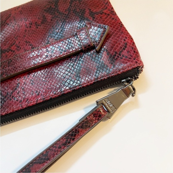 AIMEE KESTEBERG Melville Ruby Red Snakeskin Leather Clutch / Wristlet - Picture 7 of 16